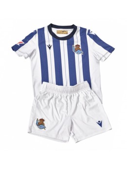 Billige Real Sociedad Hjemmedraktsett Barn 2025-26 Kortermet (+ Korte bukser)